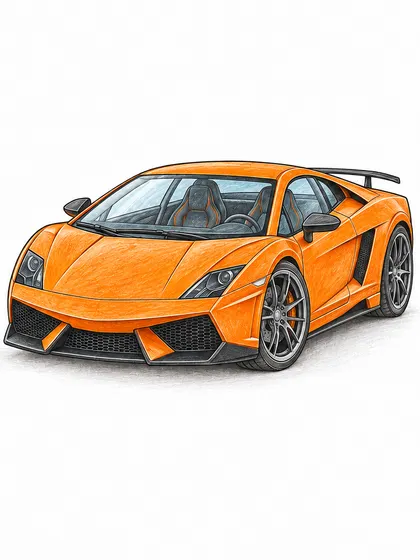 Lamborghini Gallardo Superleggera colored-pencil base-color reference image