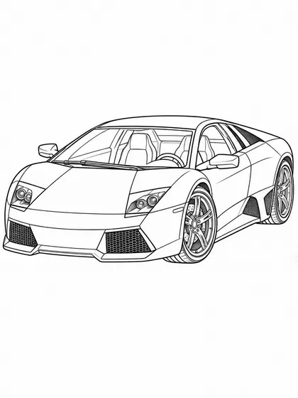 람보르기니 무르시엘라고 LP640 흑백 자동차 색칠공부 선화