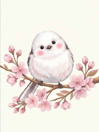 오목눈이 캐릭터 눈송이 컬러 참고본