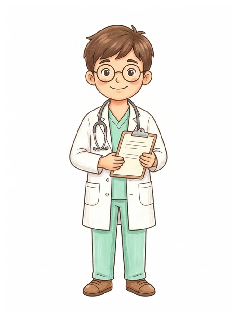 클린 화이트, 소프트 민트, 파스텔 시안, 연회색 배색으로 칠한 의사 민호 컬러 참고본