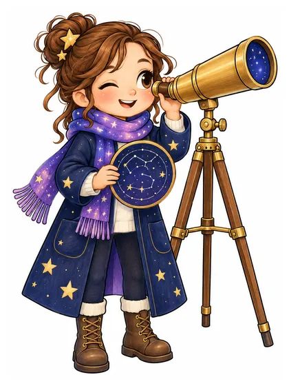 Modelo en color de astrónomo para colorear