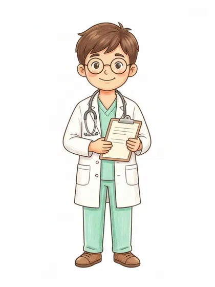 클린 화이트, 소프트 민트, 파스텔 시안, 연회색 배색으로 칠한 의사 민호 컬러 참고본