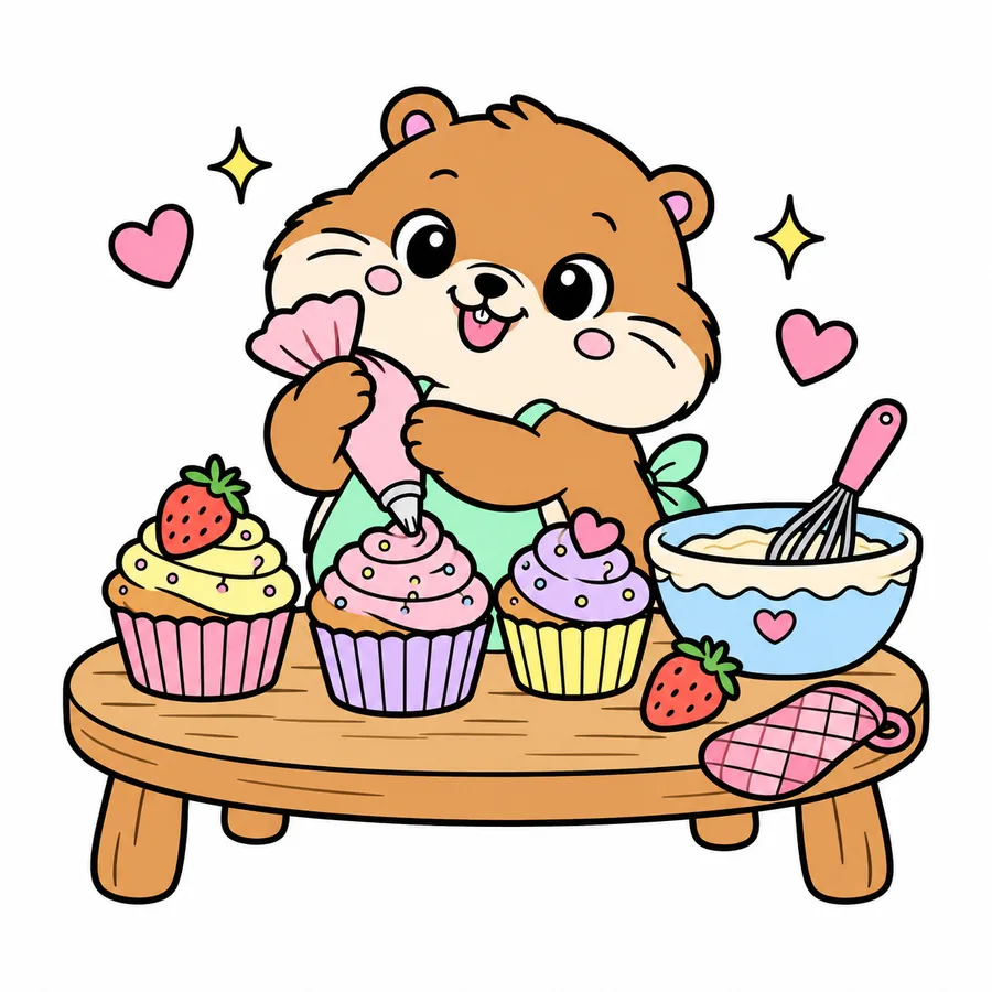 Color reference of Hamster Bakery Cupcakes