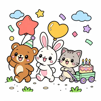 どうぶつのなかまのぬりえのカラーのお手本