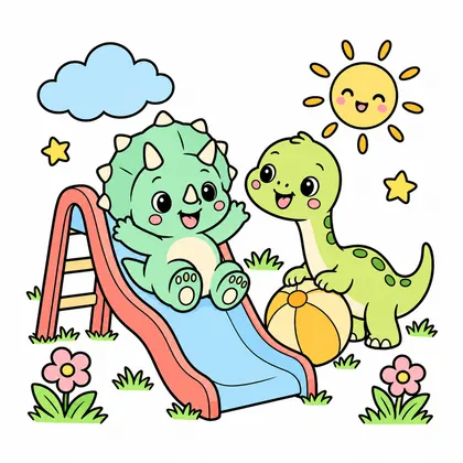 Color reference of Baby Dinosaur Playground