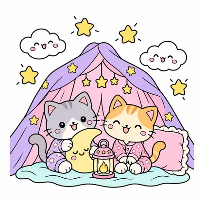 子猫のぬりえのカラーのお手本