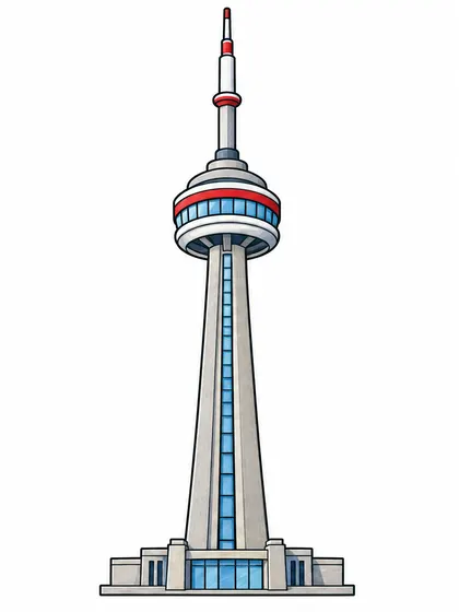 Modelo en color de Torre CN para colorear, Canadá