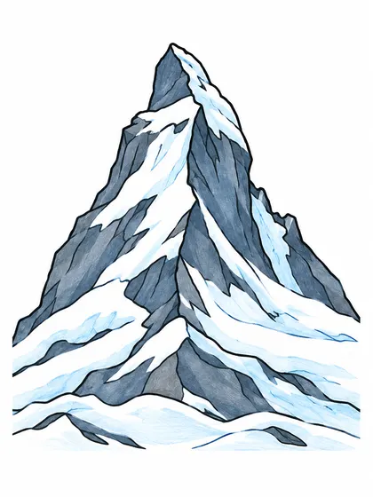 Color reference of Matterhorn, Switzerland on a white background