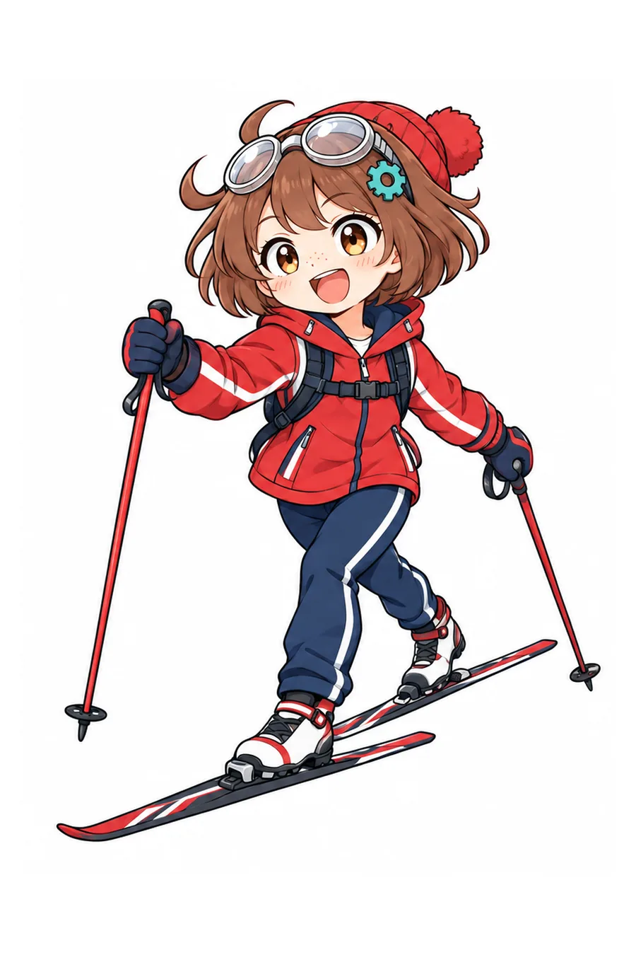 Color reference of Nari in Norway cross-country skiing sportswear on a white background