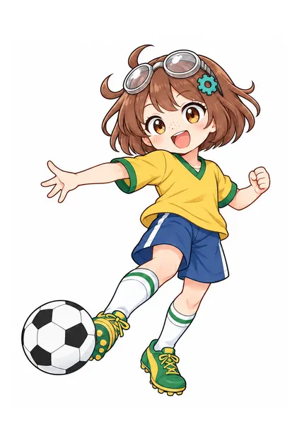 Color reference of Nari in Brazil football sportswear on a white background