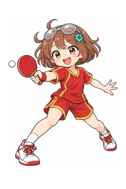 Color reference of Nari in China table tennis sportswear on a white background