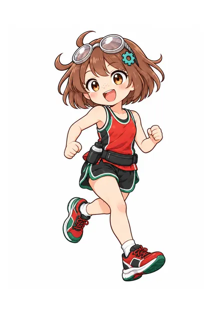 Color reference of Nari in Kenya marathon running sportswear on a white background