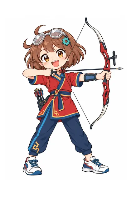 Color reference of Nari in Mongolia target archery sportswear on a white background