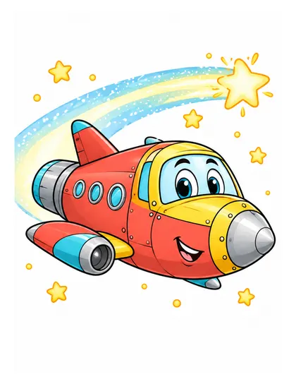 Color reference of Comet the comet courier ship character on a white background
