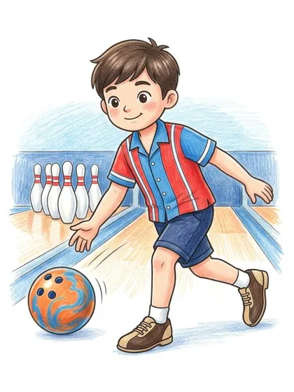 Color reference of Bowling Strike Seojin in vintage bowling red, ivory cream, pitch black, gold on a white background