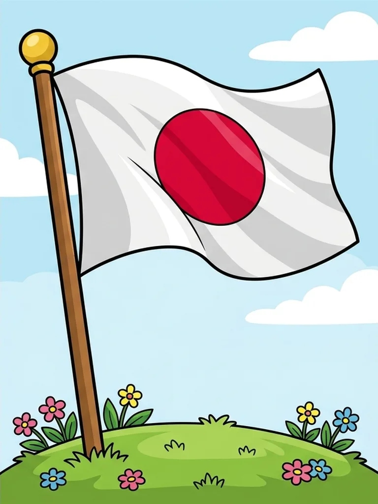 일본 국기(일장기) 컬러 참고본