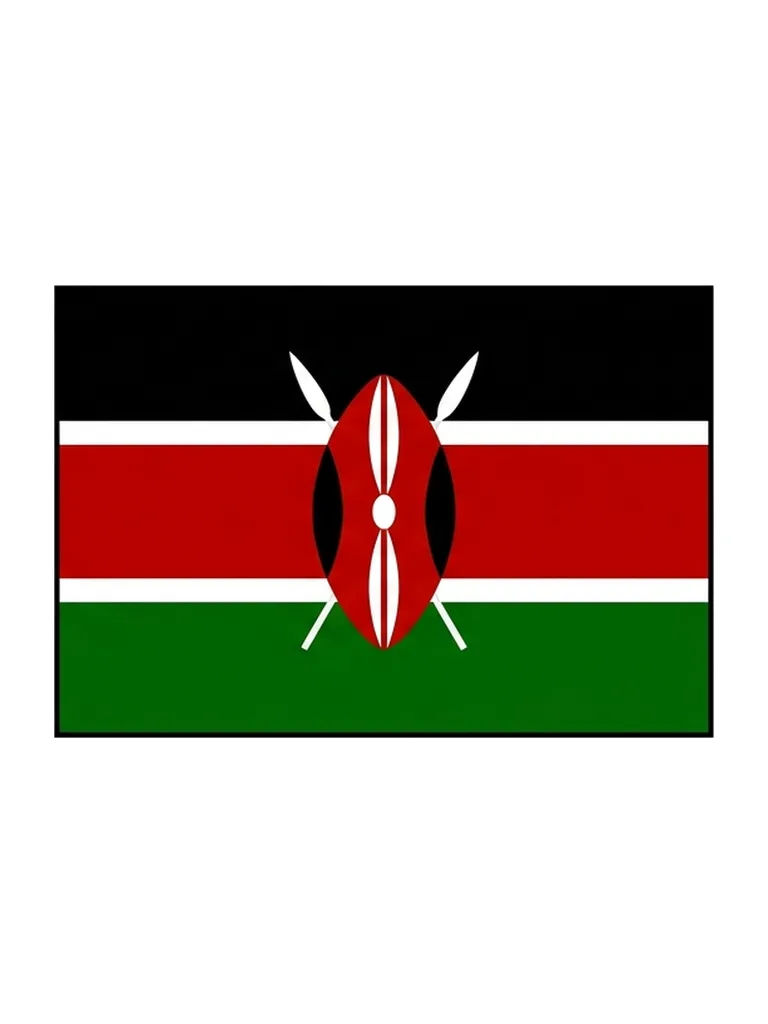 Modèle en couleur du coloriage drapeau du Kenya