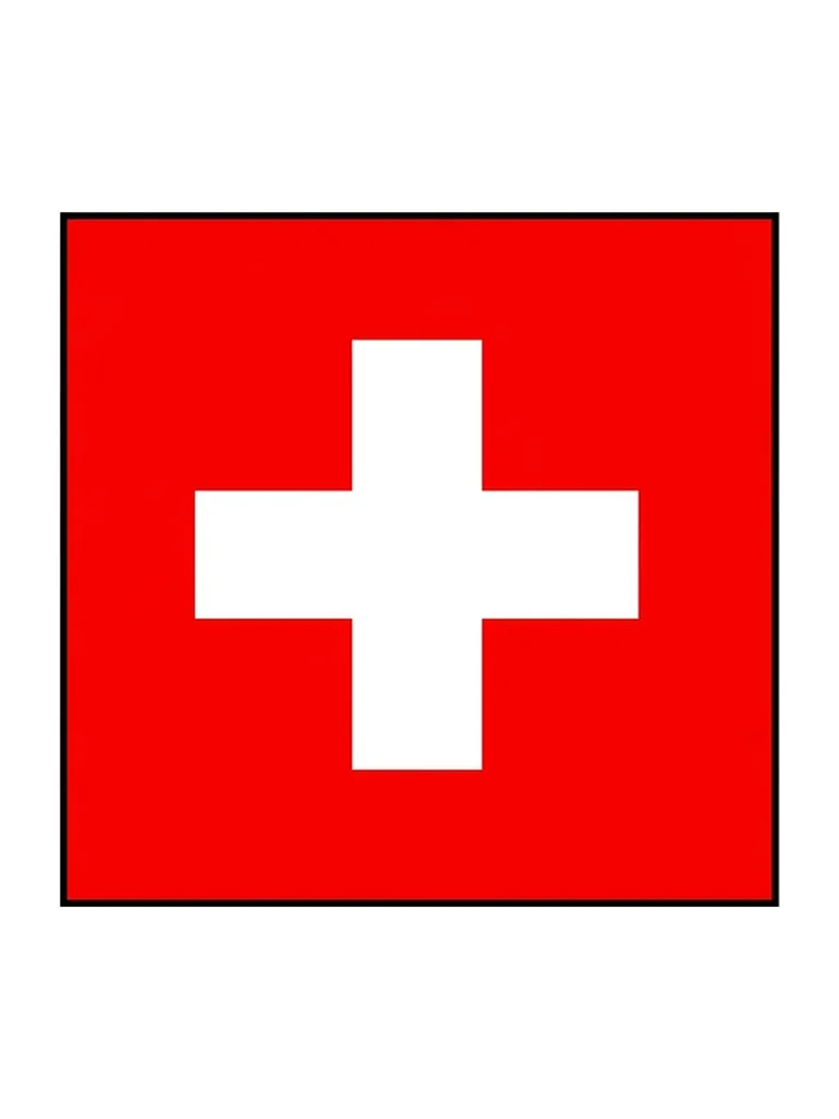 Modelo en color de bandera de Suiza para colorear