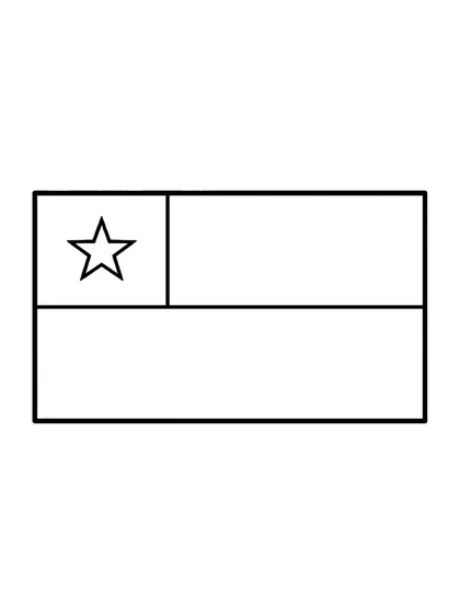 Coloriage drapeau du Chili en noir et blanc