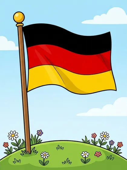 Modelo en color de bandera de Alemania para colorear