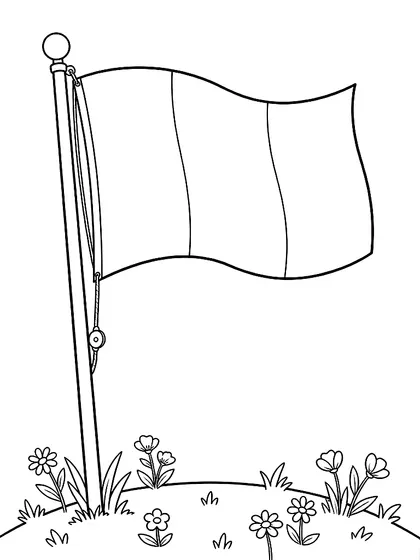 Dibujo en blanco y negro de bandera de Italia para colorear