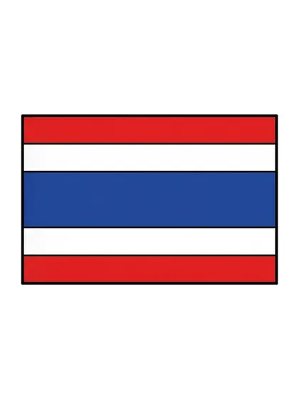 Modelo en color de bandera de Tailandia para colorear