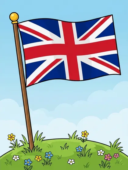Modelo en color de bandera del Reino Unido para colorear
