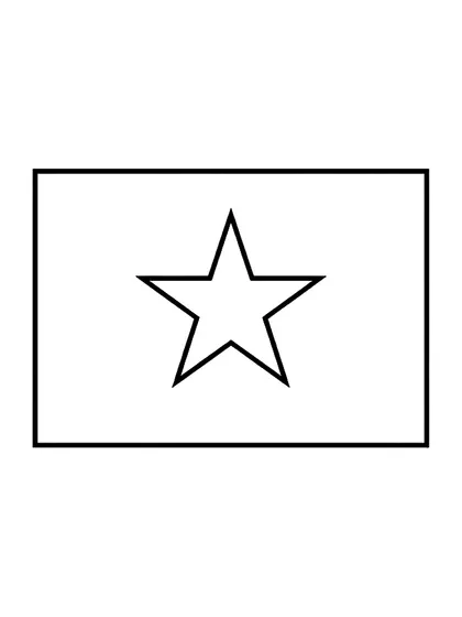 Black-and-white coloring page of the Vietnam flag